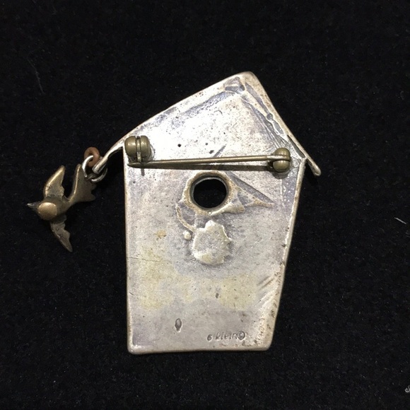 Vintage Klein Birdhouse w/ Bird Brooch - Picture 2 of 6